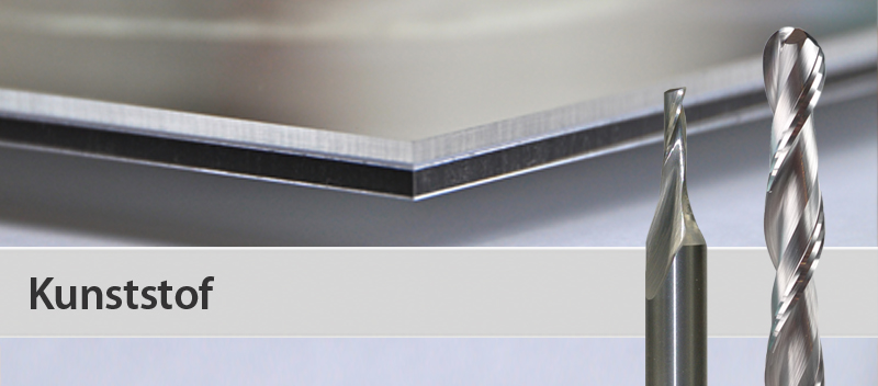 VHM frezen voor de (CNC) bewerking van kunststof, waaronder Dibond, Skybond en PMMA